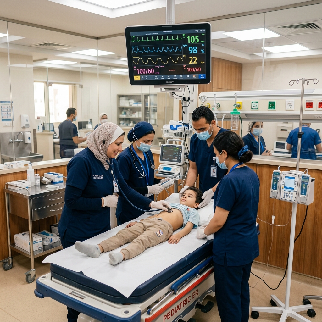 البروتوكولات الطبية المعتمدة للتعامل مع حالات طوارئ الأطفال على مدار الساعة